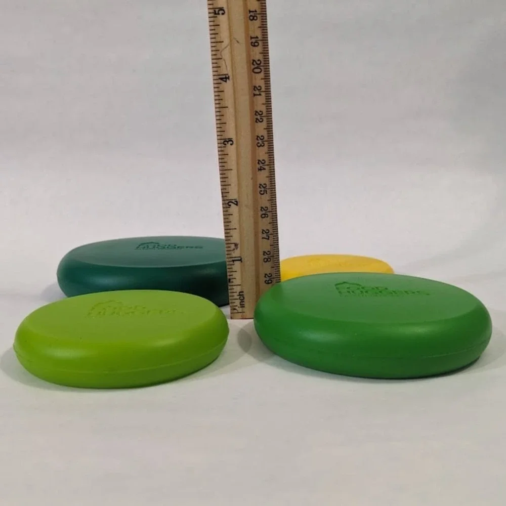 Food Huggers Reusable Silicone Food Savers Set of 4 Green Yellow Eco Friendly